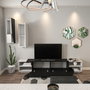 Hanah Home Mueble de TV Zebra Blanco y Negro
